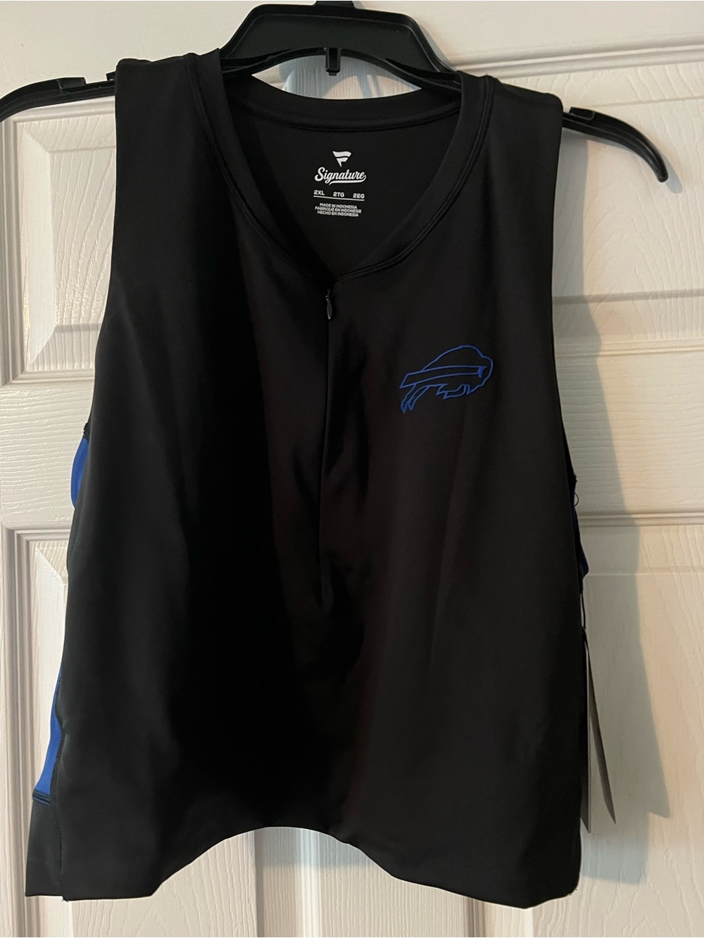 Signature Women’s Black Athletic Top with Blue Logo